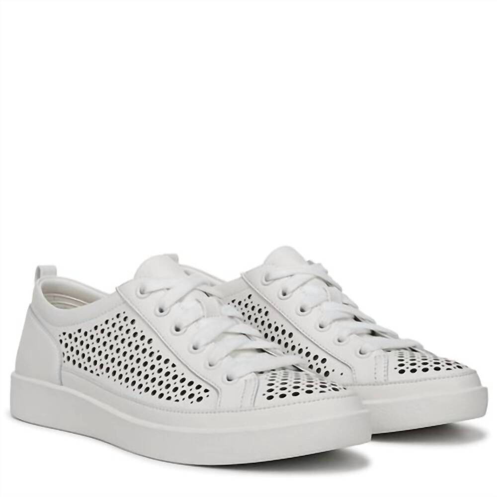 NEW VIONIC women's winny perforated lace up sneakers in white - Picture 4 of 4